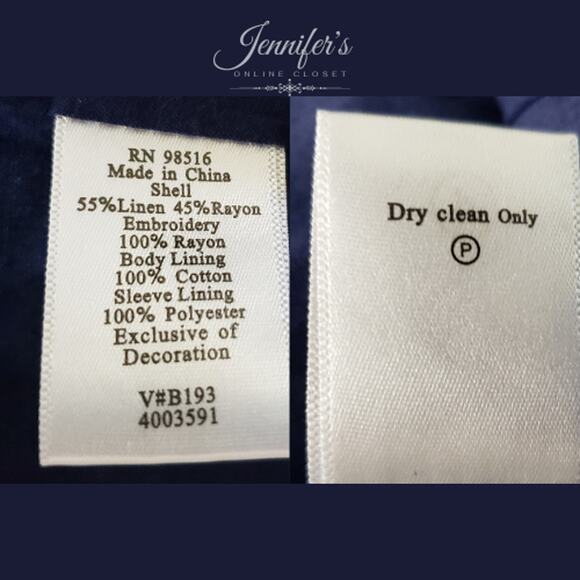 3/$30 Coldwater Creek Blue and Black Embroidered Zipper Jacket - Picture 8 of 11